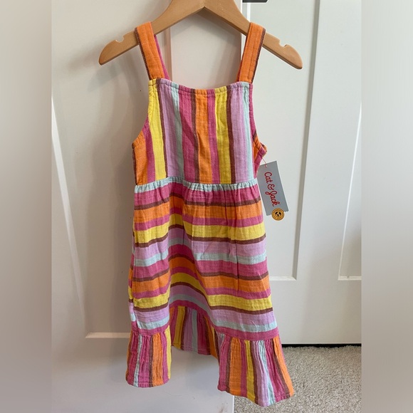 NWT Target Cat & Jack Toddler Girl Striped Dress with keyhole back size 5T - Picture 1 of 3
